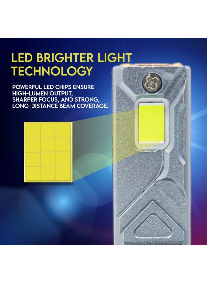 طقم لمبات ليد أمامية A130 عالية القوة 360 درجة (قطعتين) – H7 | 260 واط | شعاع أحادي | 6000 كلفن مع درايفر | ضمان دولي لمدة 6 أشهر - Image 2